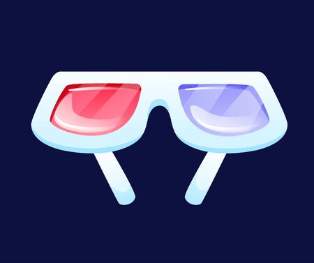 Retro 3D-glasses for cinema, cartoon vector illustration, isolated object.のイラスト素材
