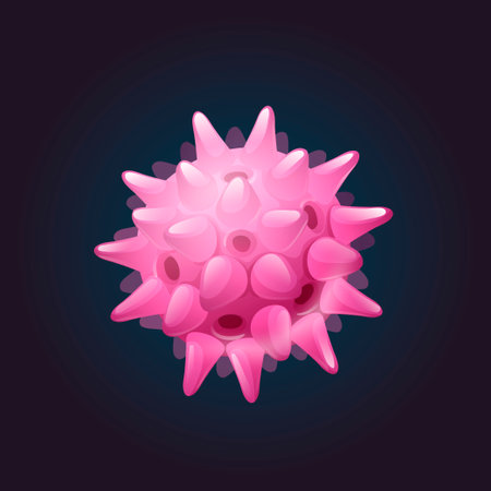Cartoon 3d model of rotavirus. External structureのイラスト素材