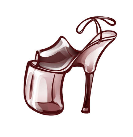 Pole dance shoe icon in monochrome brown colorsのイラスト素材