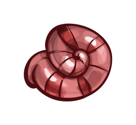 Snail striped shell. Vector cartoon art on whiteのイラスト素材
