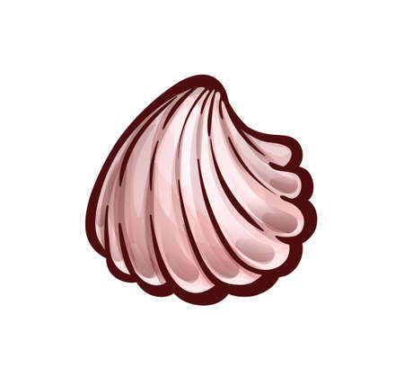 Common seashell with ribbed surface. Marine animalのイラスト素材