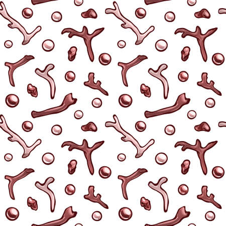 Seamless pattern with corals and pearls. Vectorのイラスト素材