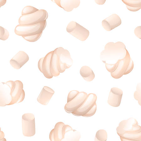 Seamless pattern with two types of marshmallowのイラスト素材