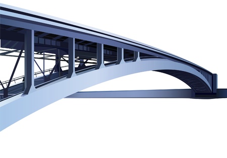 blue large metal bridge vectorのイラスト素材