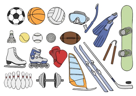 sport items vector setのイラスト素材