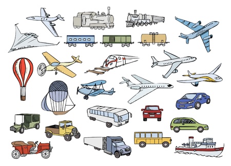 transportation over the world color vector setのイラスト素材
