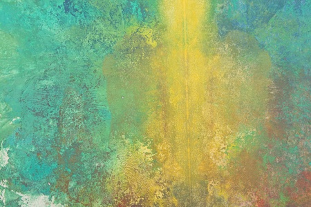 green and yellow abstract brush paintingの写真素材