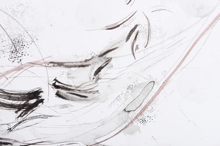 black and white abstract brush paintingの写真素材