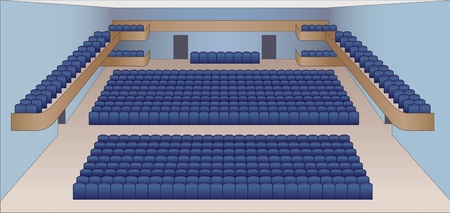 interior of theater hall color plan vectorのイラスト素材