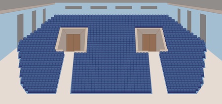 interior of cinema hall color plan vectorのイラスト素材