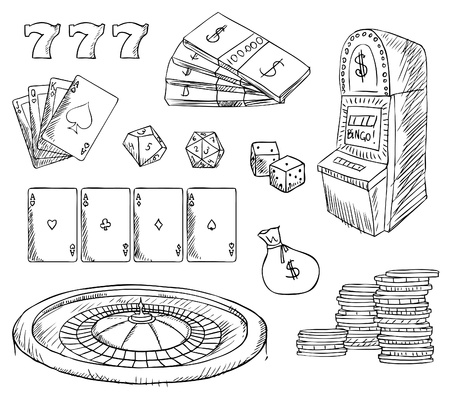 casino gambling symbols vectorのイラスト素材