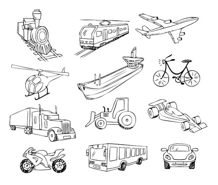 transportation around the world setのイラスト素材