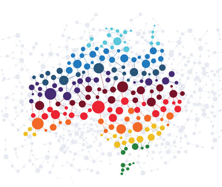 Australia abstract background with dot connection vectorのイラスト素材