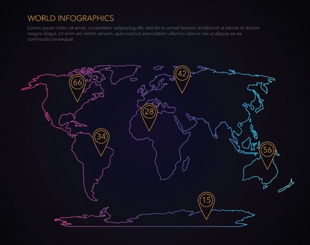 World infographic mapのイラスト素材
