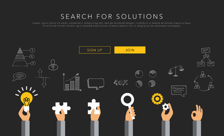 flat vector template search for solutionsのイラスト素材