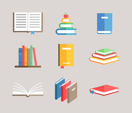 flat book symbols vector setのイラスト素材