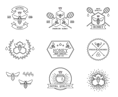 Honey labels vector setのイラスト素材