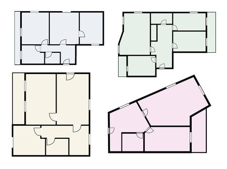 flat projects vector set on white backgroundのイラスト素材