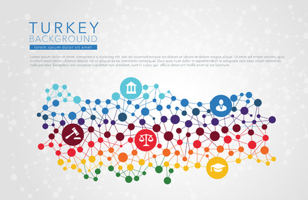 Turkey dotted vector background conceptual infographic reportのイラスト素材