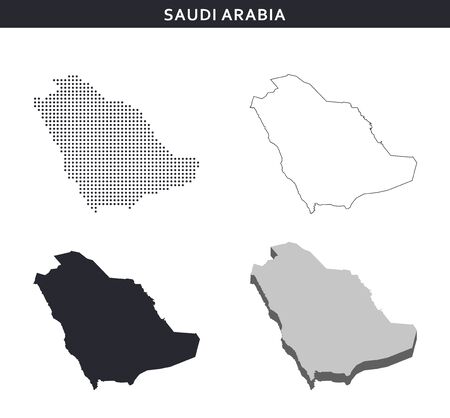 Saudi Arabia map vector collection, abstract patternsのイラスト素材
