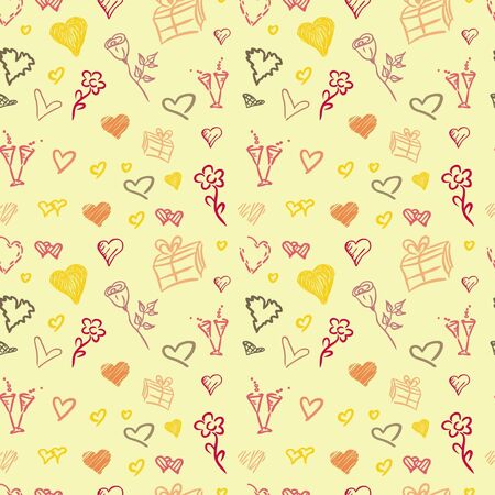 Valentine colorful pattern - various pictures of love   のイラスト素材