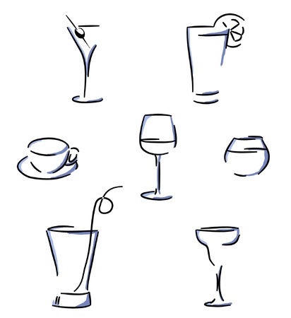 Set of glasses のイラスト素材