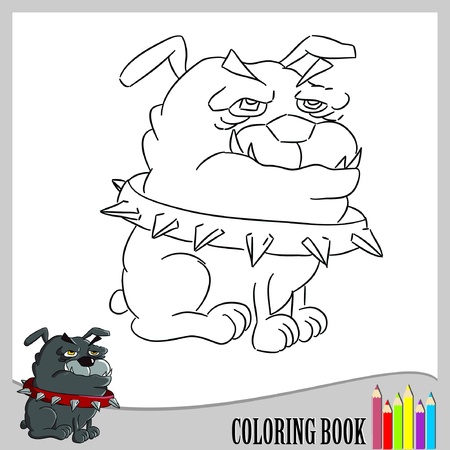 Coloring book - bulldog (vector)のイラスト素材