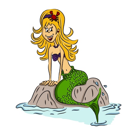 Cartoon pretty mermaidのイラスト素材
