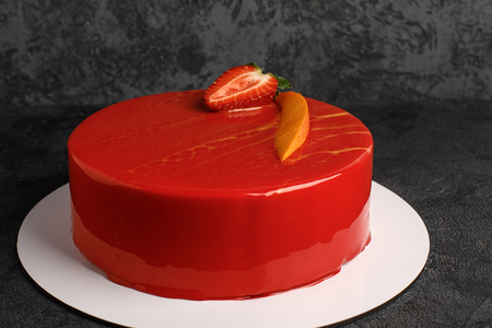 Cake mousse with mirror glazeの写真素材