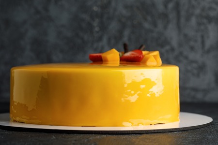 Cake mousse with mirror glazeの写真素材