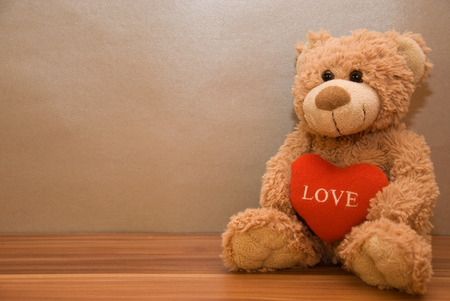 Teddy bear with a red heartの写真素材