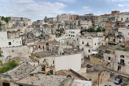 Matera ancient town (historic city walls) Italyの写真素材