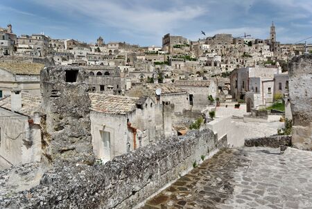 Matera ancient town (historic city walls) Italyの写真素材