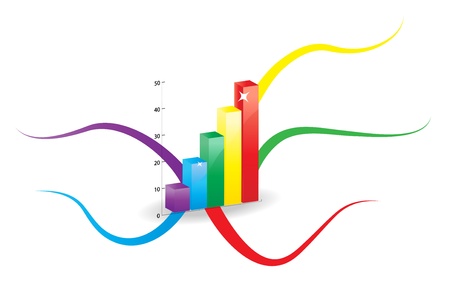 Colorful graphics in the center of the mind mapのイラスト素材