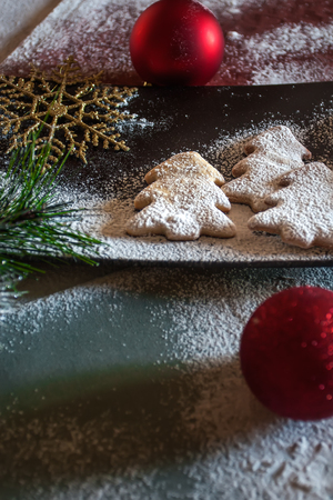 christmas cookies compositionの写真素材