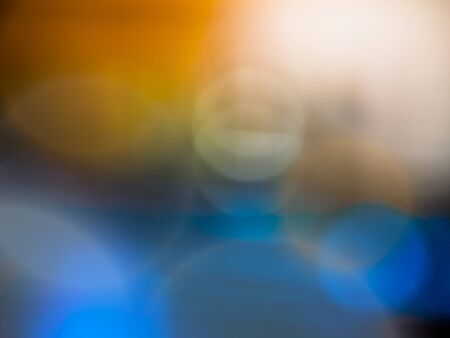 defocused bokeh lights. Blue and orangeの写真素材