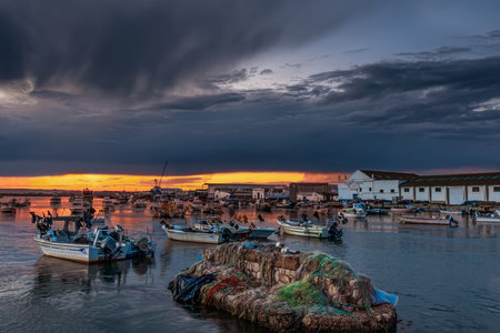 fishing port. isla cristina, Huelva, spainのeditorial素材