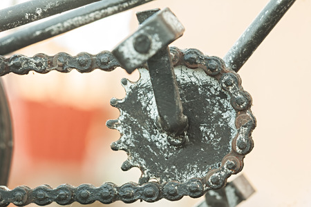 Close-up of miniature toy motorcycle on black backgroundの写真素材