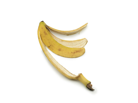 Bananas Skin isolated on white backgroundの写真素材