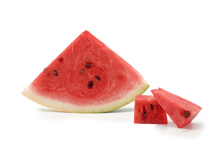 Slices of watermelon on white backgroundの写真素材