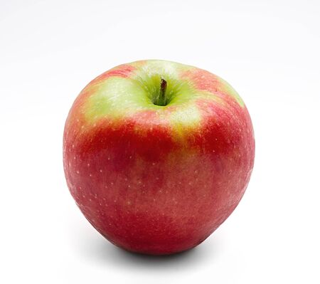 Red and green apple on white backgroundの写真素材