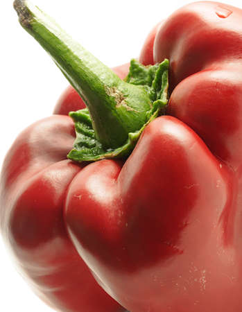 Close up of red pepper over white backgroundの写真素材