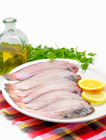 Fresh raw sole fish ready to cookの写真素材