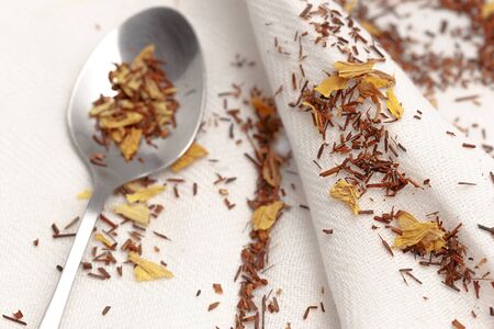 Spoon with rooibos teaの写真素材