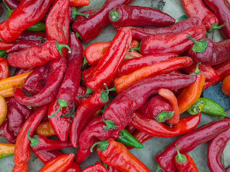 Ecological red peppers backgroundの写真素材