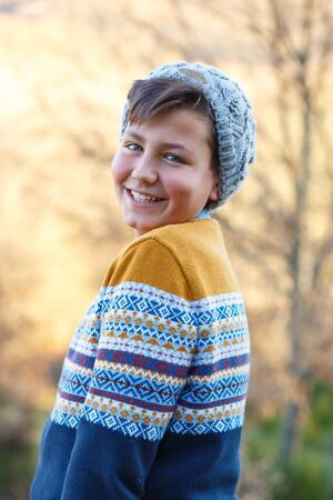 Handsome Young Boy Portraitの写真素材