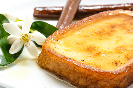 Traditional Spanish torrijas (French toasts). Dessert of Lent and Holy Weekの写真素材