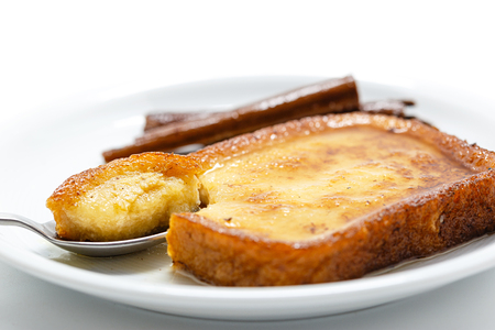 Traditional Spanish torrijas (French toasts). Dessert of Lent and Holy Weekの写真素材