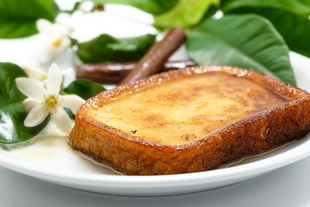 Traditional Spanish torrijas (French toasts). Dessert of Lent and Holy Weekの写真素材