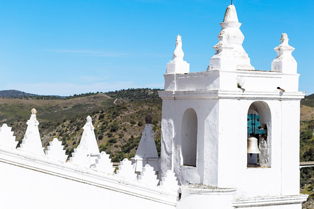 Detail of Church, formerly a Moorish mosque. Mertola, Portugal. Colors of Portugal Seriesの写真素材